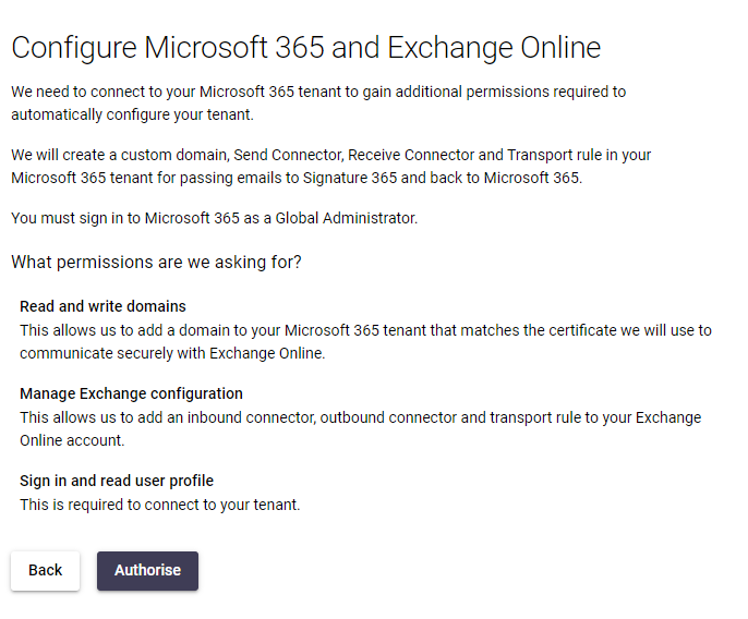 Microsoft 365 permissions authorisation dialog