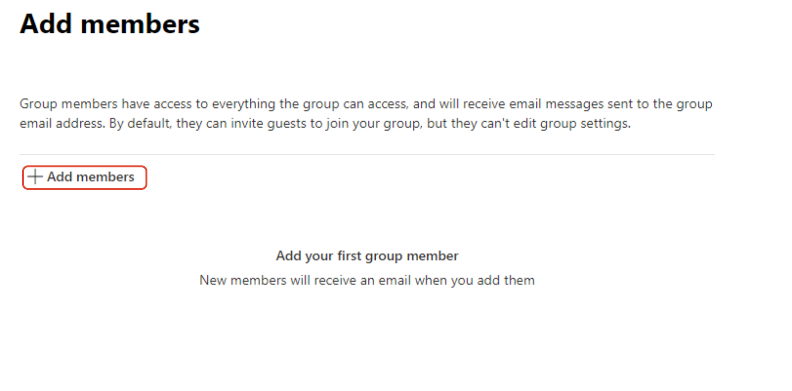 Add members to the security group